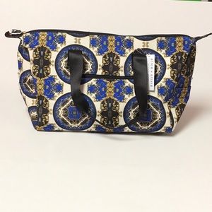 Alice + Olivia Duffle Bag In Regal Romance Blue Gold Black Tote Bag